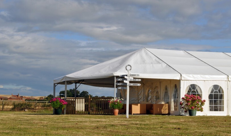 Decking added to a Wedding marquee, Summer 2014